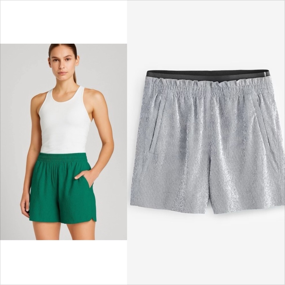 Athleta 2 Silver Echo Shorts